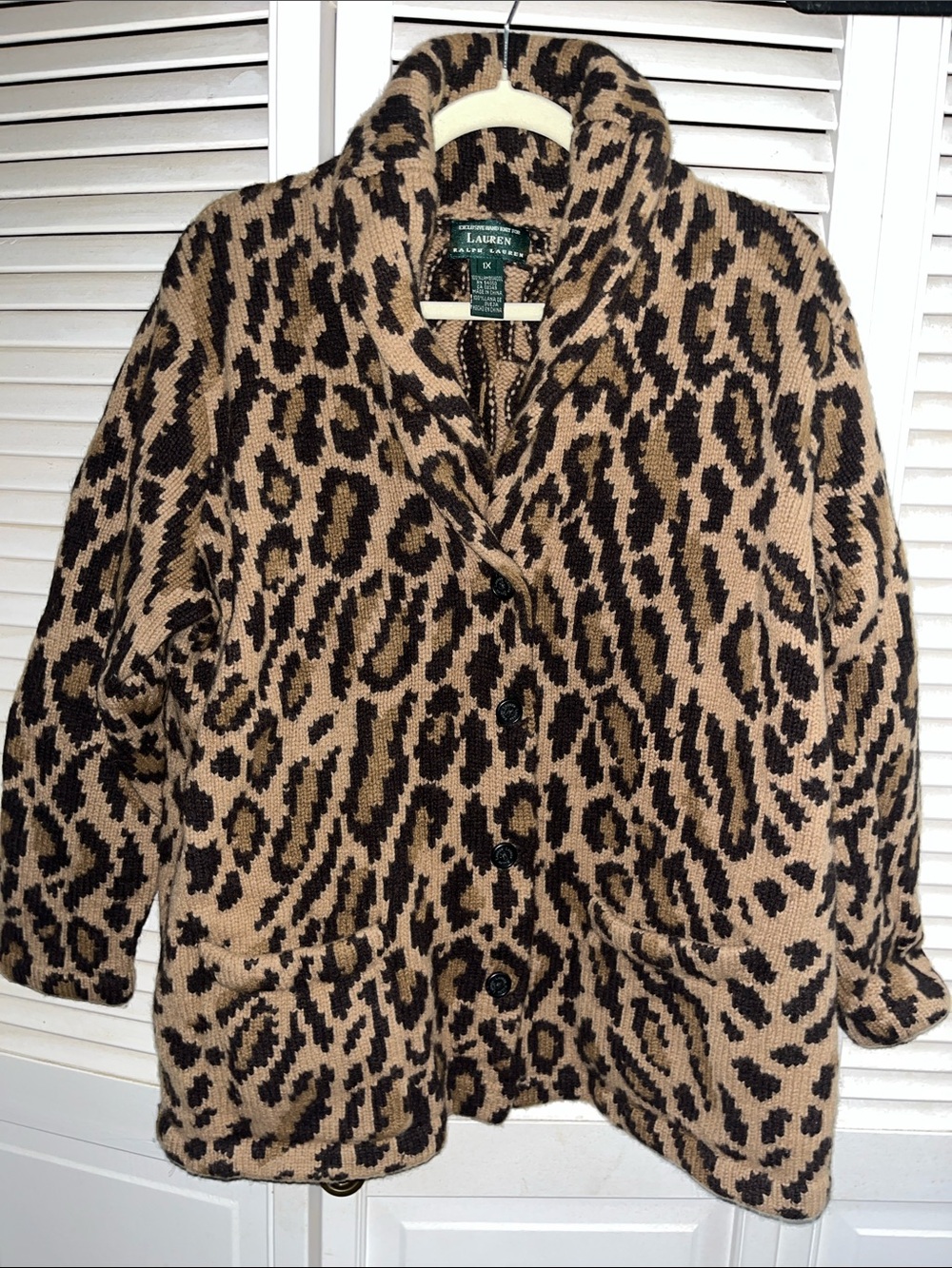 Lauren Ralph Lauren VTG Leopard Print Lambswool plus size jacket